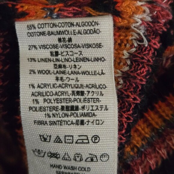 Free People Ziggy Chevron Bell Sleeve Sweater Dress Autumnal Retro Size M - Picture 12 of 12